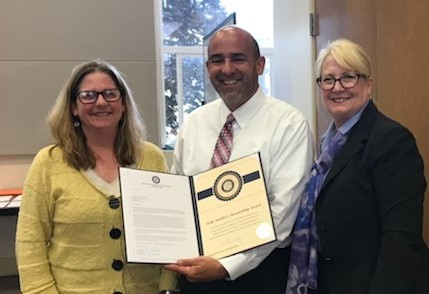 School Board President Kelly Bashaw; Superintendent Dr. Greg Baker; State Auditor Pat McCarthy