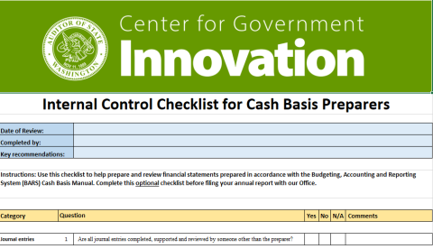 Internal controls checklist excel sheet