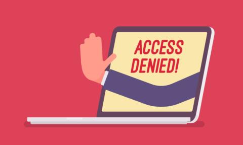 Message on computer screen saying "access denied"