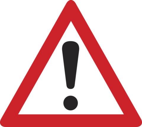 Red warning exclamation point sign