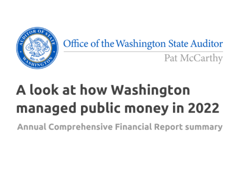 Cover sheet to Washington state's Annual Comprehensive Financial Report (ACFR) summary