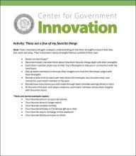 Strengths-based team activity sheet