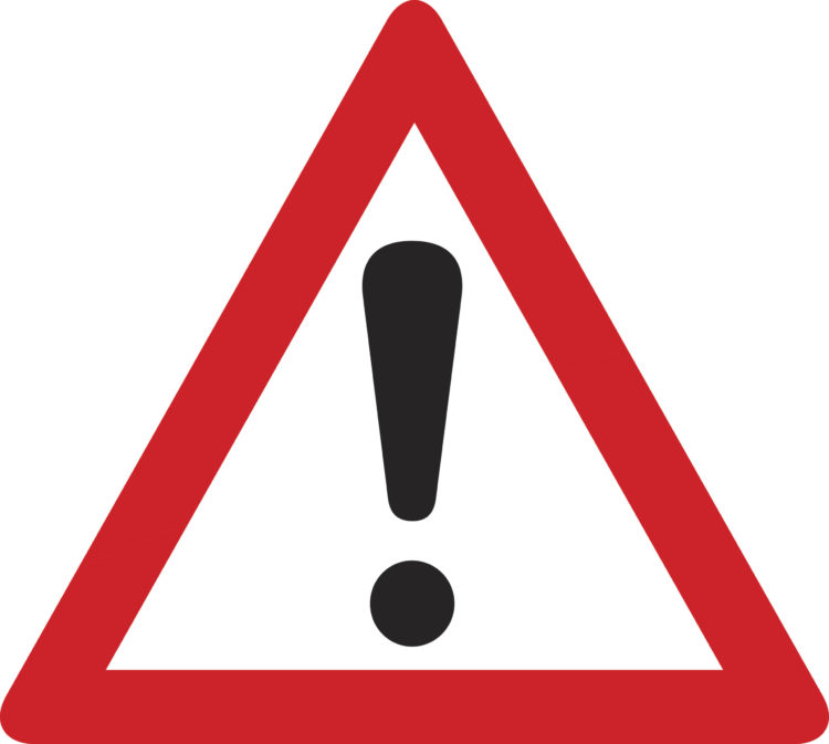 Red warning exclamation point sign