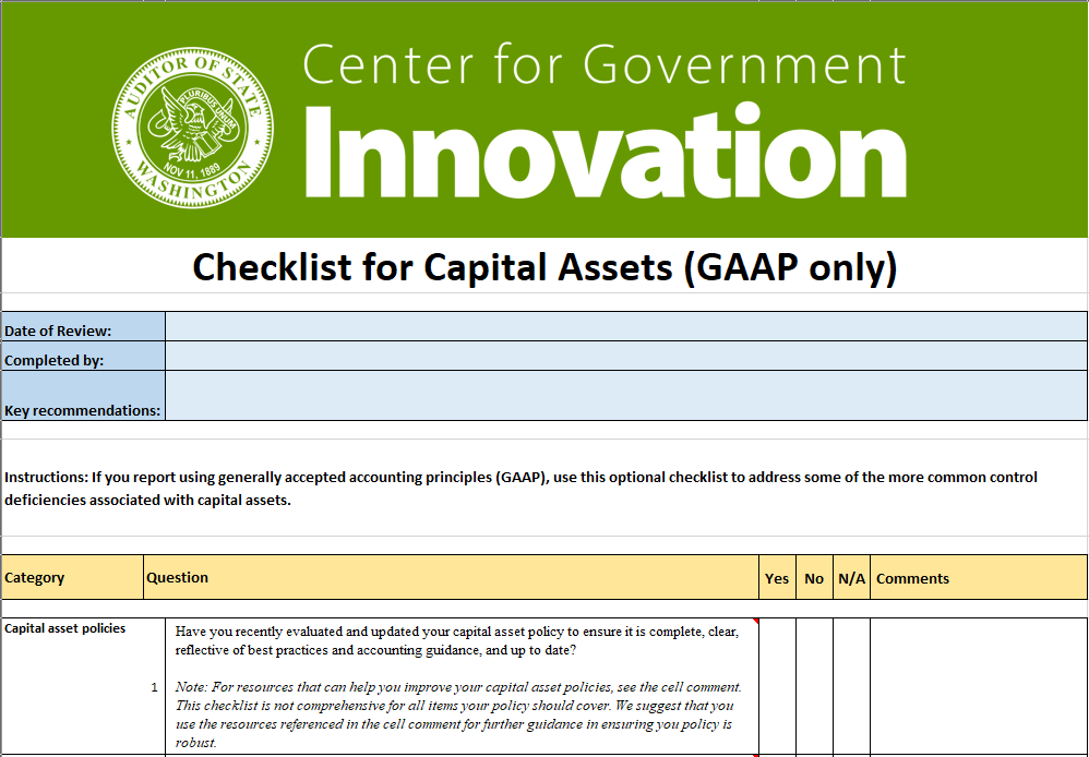 List Of Capital Asset