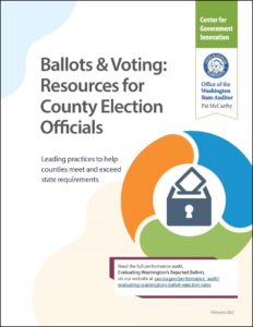 Image of best practices for ballots and voting resources for county election officials