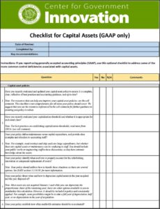 Image of the capital asset checklist
