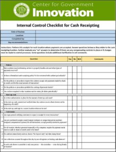 Image of cash receipting internal controls checklist