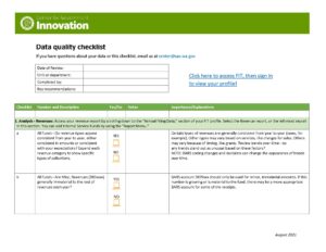 Image of data quality checklist